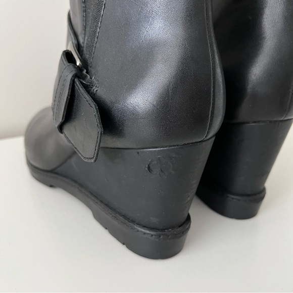 Geox Respira Italian Patent Wedge Zipper Buckle Ankle Boots-Black-Women EU 39 - Picture 12 of 16